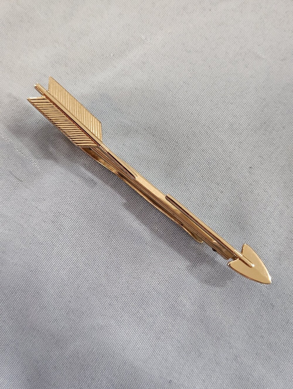 Vintage Hickok USA Gold Tone Arrow Tie Clip Adjustable Extension